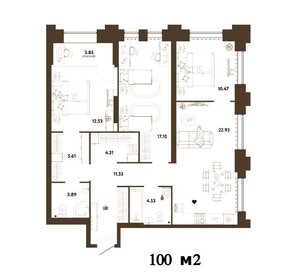 Квартира 100 м², 3-комнатная - изображение 1