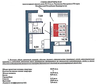 Квартира 36,6 м², 1-комнатная - изображение 1