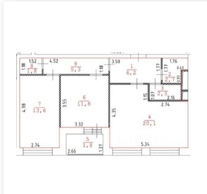 56,6 м², 3-комнатная квартира 9 700 000 ₽ - изображение 82