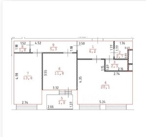 Квартира 63,8 м², 3-комнатная - изображение 1