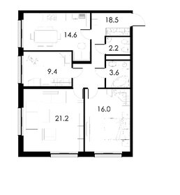 Квартира 78,5 м², 3-комнатная - изображение 1