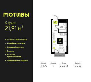 Квартира 21,9 м², студия - изображение 1