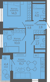Квартира 56,2 м², 2-комнатная - изображение 1