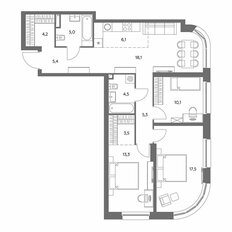 Квартира 92,6 м², 4-комнатная - изображение 3