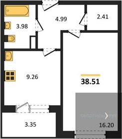 Квартира 38,5 м², 1-комнатная - изображение 1