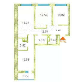 Квартира 79,6 м², 3-комнатная - изображение 1