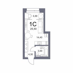 Квартира 25,5 м², студия - изображение 1