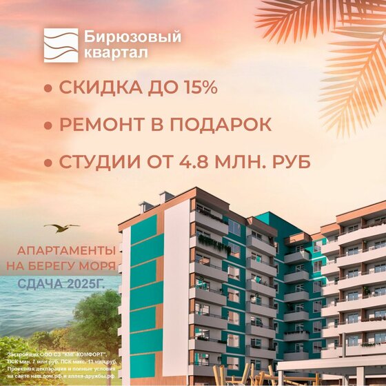 55,2 м², апартаменты-студия 16 169 971 ₽ - изображение 5