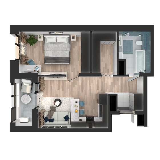49,4 м², 1-комнатная квартира 13 125 204 ₽ - изображение 55
