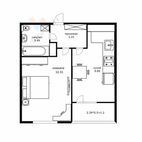 Квартира 30,5 м², 1-комнатная - изображение 1