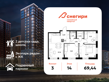 Квартира 69,4 м², 3-комнатная - изображение 1