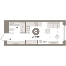 Квартира 25 м², студия - изображение 3