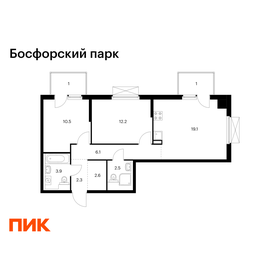Квартира 61,2 м², 2-комнатная - изображение 1