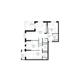 Квартира 99,2 м², 3-комнатная - изображение 1