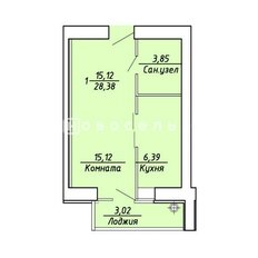 Квартира 29 м², 1-комнатная - изображение 2