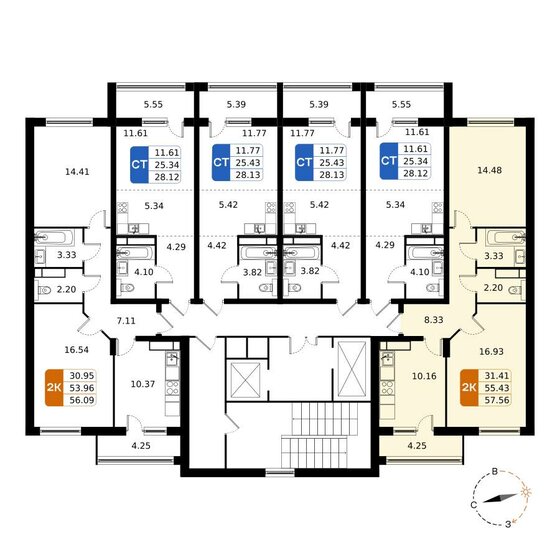 57,6 м², 2-комнатная квартира 9 577 984 ₽ - изображение 14
