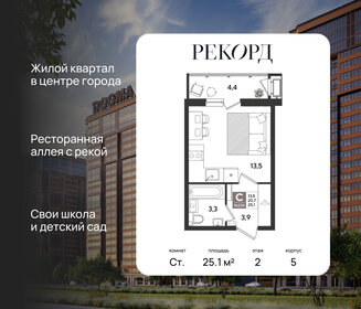 Квартира 25,1 м², студия - изображение 1