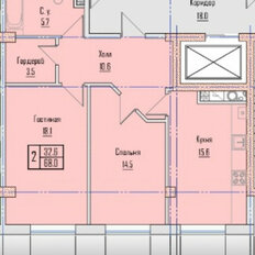 Квартира 68 м², 2-комнатная - изображение 1