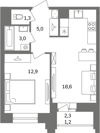 40 м², 1-комнатная квартира 8 800 000 ₽ - изображение 102