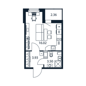 Квартира 23 м², студия - изображение 1