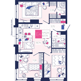Квартира 67,8 м², 3-комнатная - изображение 1