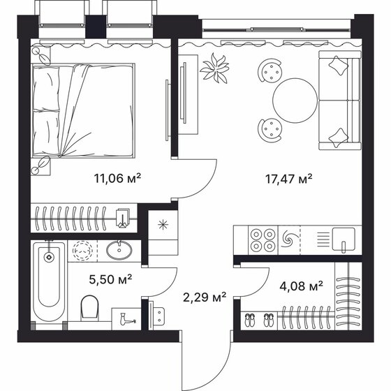 33,3 м², 1-комнатная квартира 4 195 800 ₽ - изображение 21