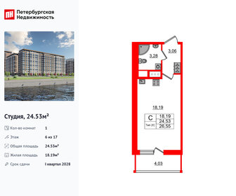 Квартира 24,5 м², студия - изображение 1