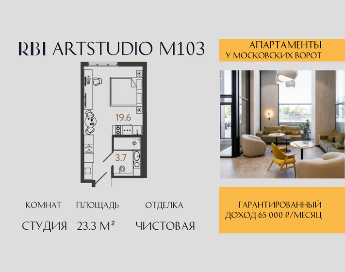 30,4 м², апартаменты-студия 8 700 000 ₽ - изображение 88