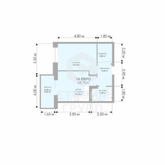 Квартира 48,9 м², 1-комнатная - изображение 2