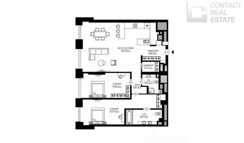 Квартира 128 м², 3-комнатные - изображение 1