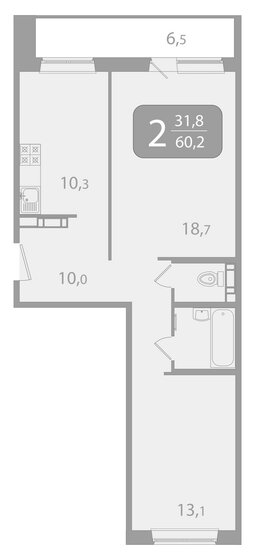 35 м², 2-комнатная квартира 4 500 000 ₽ - изображение 72