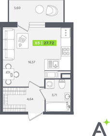 Квартира 26 м², студия - изображение 1