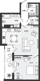 Квартира 66,3 м², 1-комнатная - изображение 1