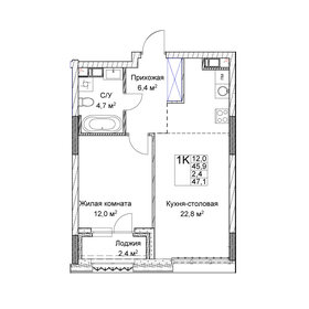 Квартира 47,1 м², 1-комнатная - изображение 1