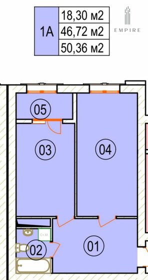 47,3 м², 1-комнатная квартира 2 412 000 ₽ - изображение 55