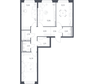 Квартира 78,2 м², 3-комнатная - изображение 1