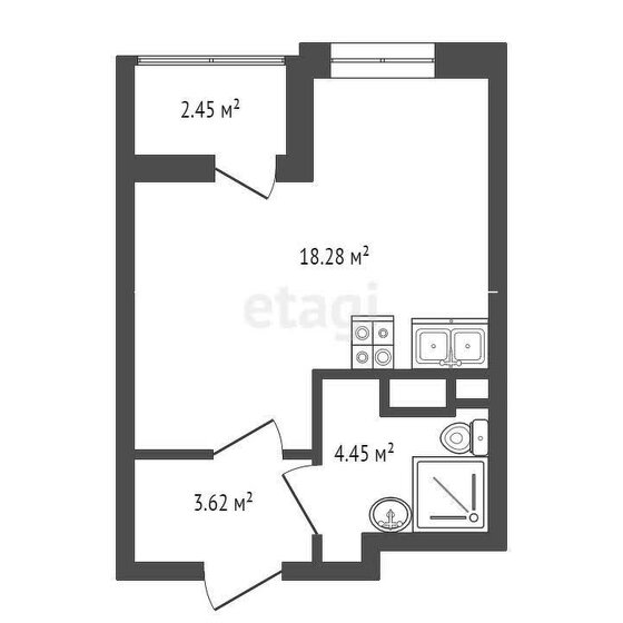 26,4 м², квартира-студия 6 400 000 ₽ - изображение 1