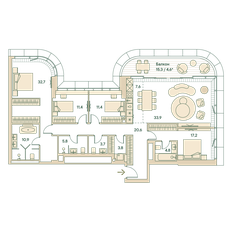 Квартира 165,6 м², 4-комнатная - изображение 2
