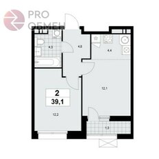 Квартира 39,1 м², 2-комнатная - изображение 2