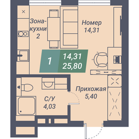 Квартира 25,8 м², студия - изображение 1