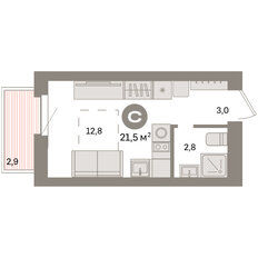 Квартира 21,5 м², студия - изображение 3