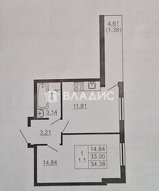 Квартира 34,4 м², 1-комнатная - изображение 1