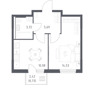 Квартира 35,7 м², 1-комнатная - изображение 1