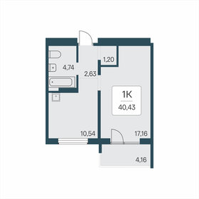 Квартира 40,4 м², 1-комнатная - изображение 1