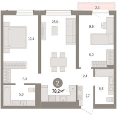Квартира 78,2 м², 2-комнатная - изображение 3