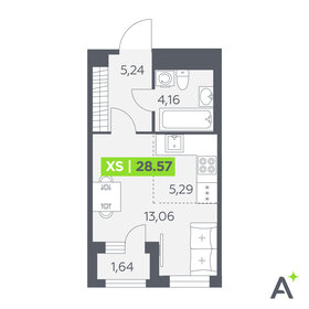 Квартира 28,6 м², студия - изображение 1