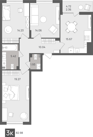 85,7 м², 3-комнатная квартира 13 000 000 ₽ - изображение 14