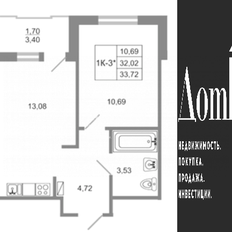 Квартира 32 м², 1-комнатная - изображение 5
