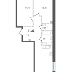 Квартира 71,2 м², 2-комнатная - изображение 3