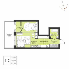 Квартира 39,9 м², студия - изображение 1